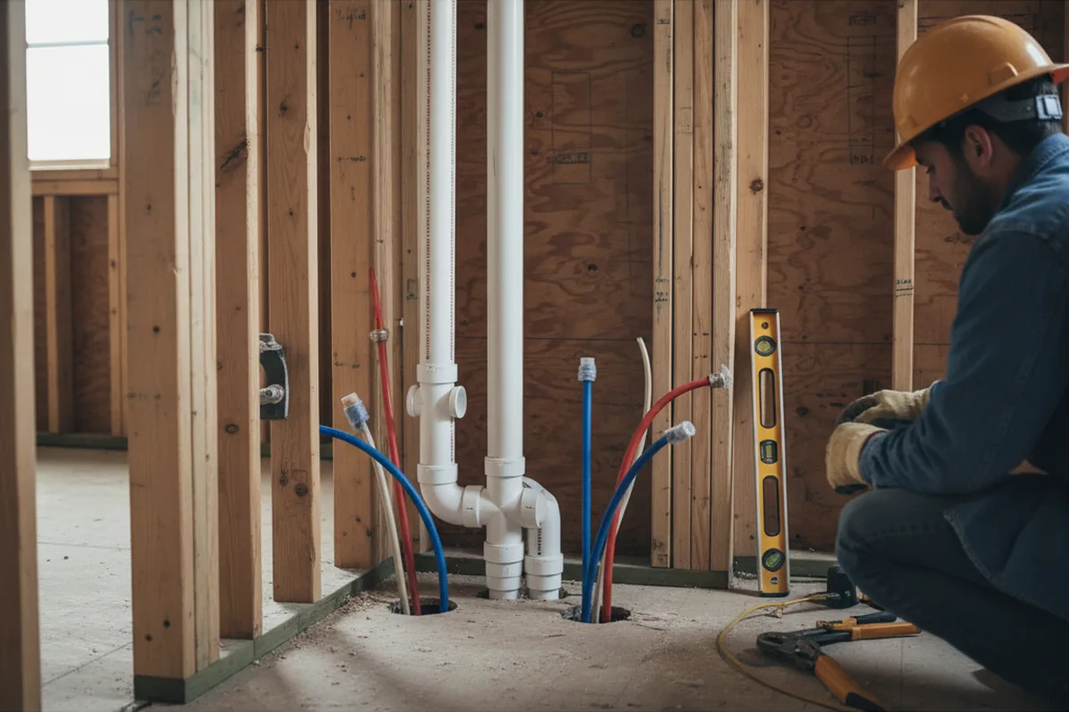 Drain and supply rough-in during Sump Pump Repair in Ocklawaha